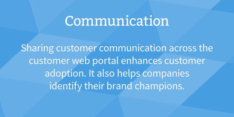 Building a relationship with these champions is critical for building and understanding the information that should be included within the customer web portal.
